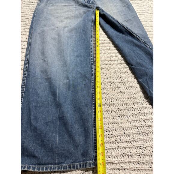 Y2K VTG Davoucci Jeans Wide Leg Baggy Skater Hip Hop Mens 44 x 33 (44 x 31) Blue - Picture 3 of 12